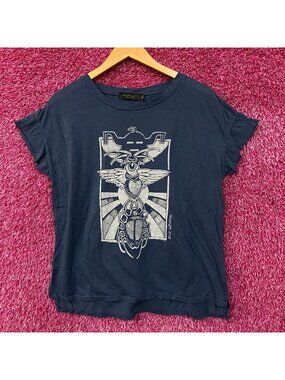 Junk Food Rick Griffin Eye Heart Beetle Artwork Graphic T-Shirt Large